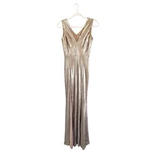Dress The Population Sandra Gown Maxi Party Gold Size XS
